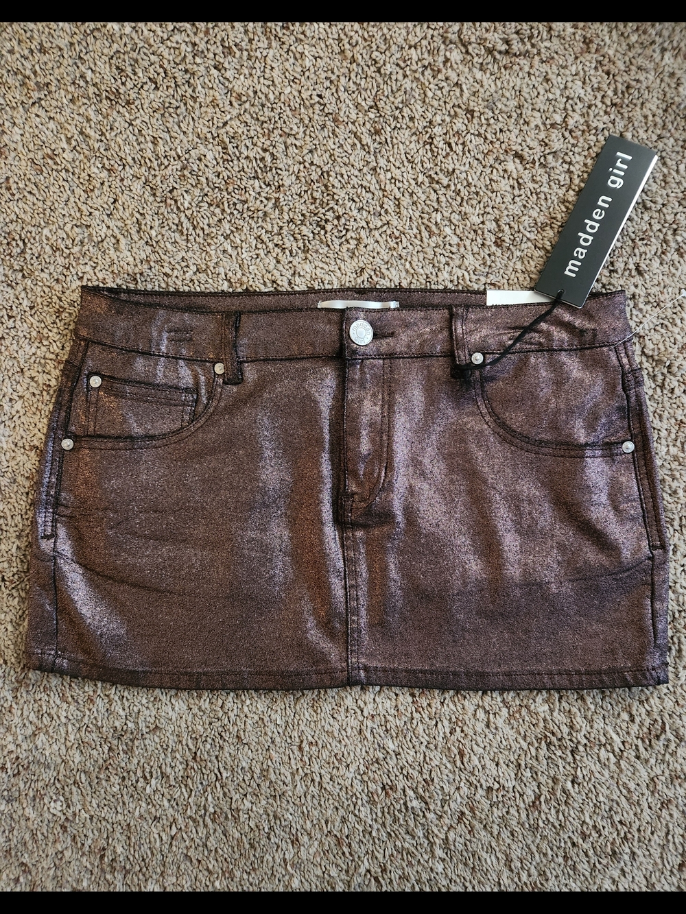 Madden Girl Metallic Brown Mini Skirt For Juniors Size XL